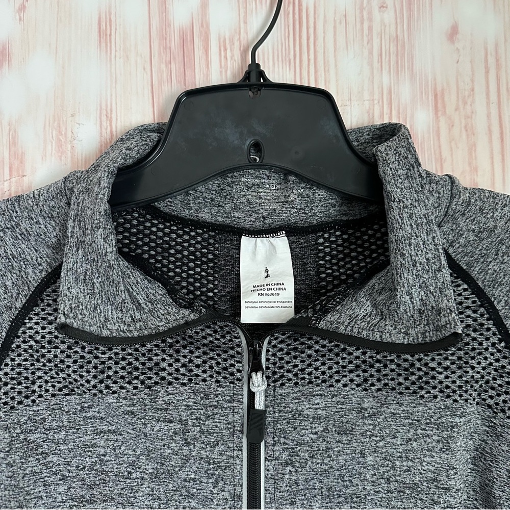 Bebe Sport Gray Long Sleeve Mesh Detail Zip Up Athletic Jacket Size Size L - Picture 3 of 15